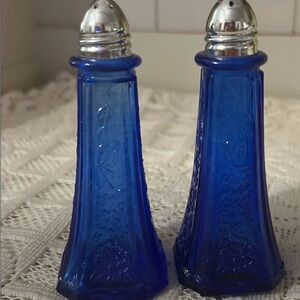 Cobalt Blue Glass S & Pepper Shakers